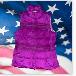 Lilly Pulitzer Fuchsia Puffer Vest M As Is